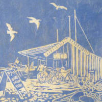 print of a fish stall