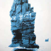 screenprint of sea stack moher